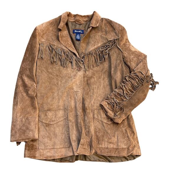 Women's 1X Vintage Fringed Suede Western Jacket Ralph Lauren Style Southwest - Picture 1 of 6